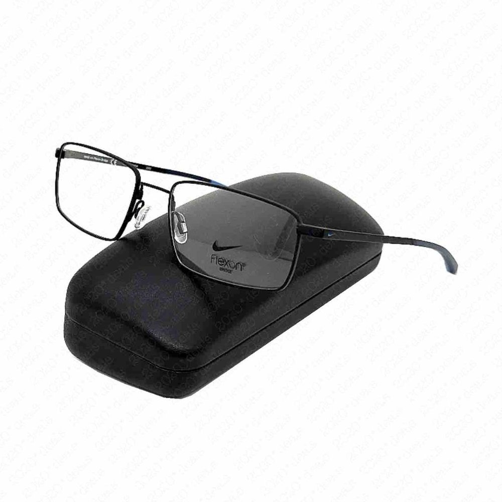 NIKE Men's 4305 008 55mm Satin Black Midnight Navy Eyeglasses